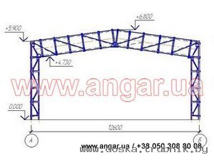 Продать каркас ангар лежалый 24х48 или 12х102