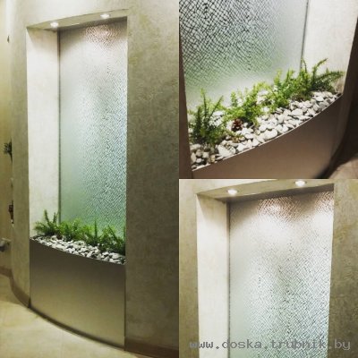Декоративные водопады по стеклу
